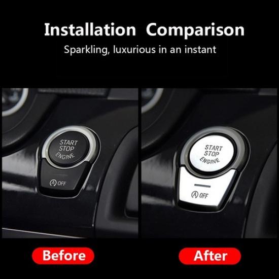 For BMW 5 6 7 F10 F07 F06 F01 Car Engine Ignition Start Stop Button Cover Trims