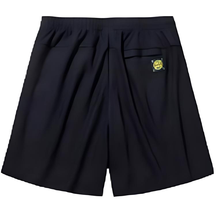 Anta Comfortable Breathable Letter Print Elastic Waist Casual Shorts Unisex Shorts Basic-Black 172438311-2