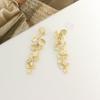 French Romantic Metal Flower Dangle Earrings: Light Luxury, High-End, and Fashionably Unique for Women