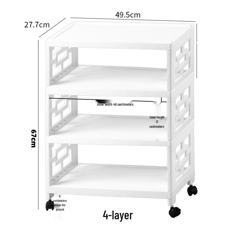 Multi-Layer Movable Storage Rack for Kitchen and Shoes