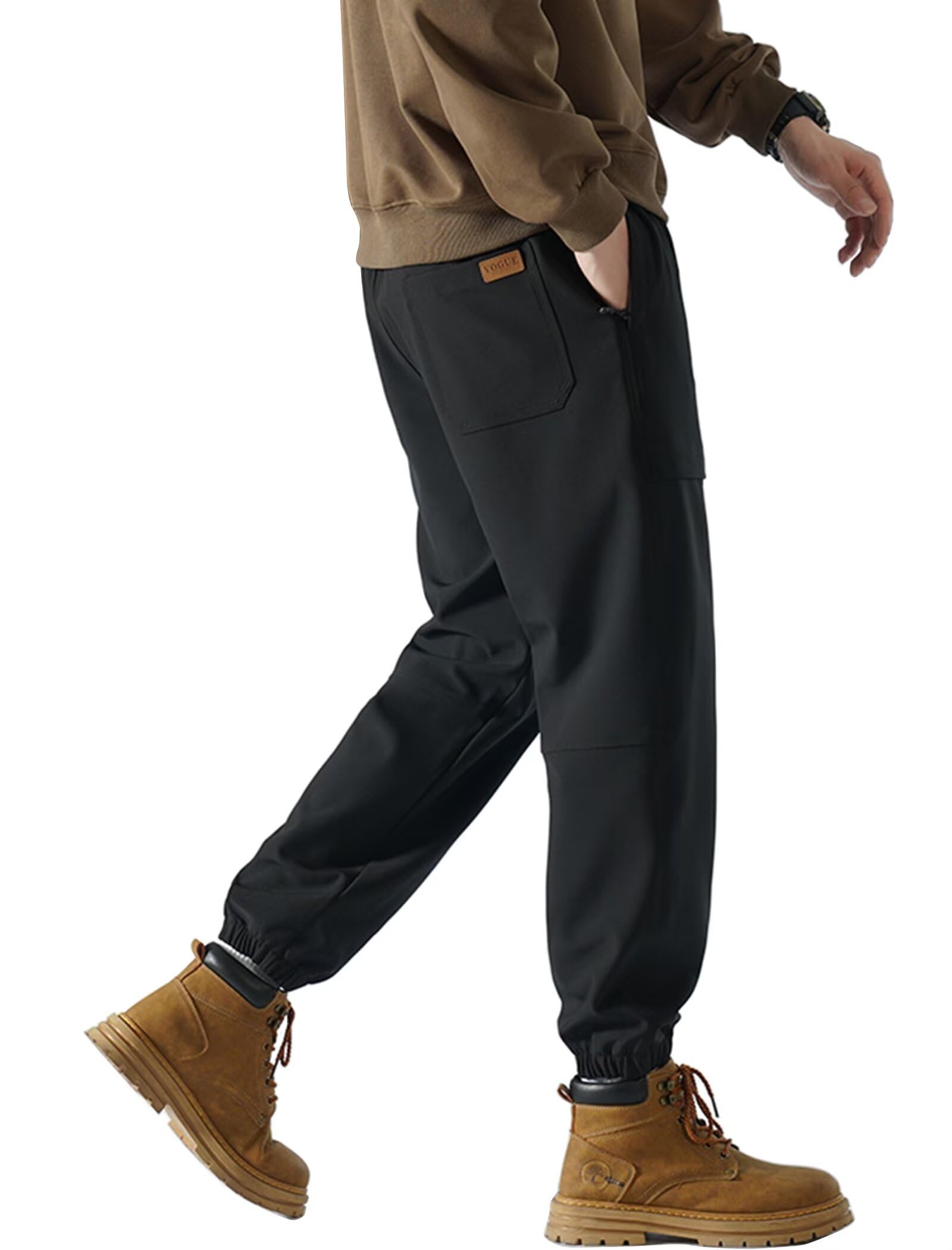 

Outdoor work large tapered elastic relaxed adjustable ankle popular [Kayiyasu] pants, trekking, pants, men s, women s, trousers, sizes, S-5XL, hem, чёрный