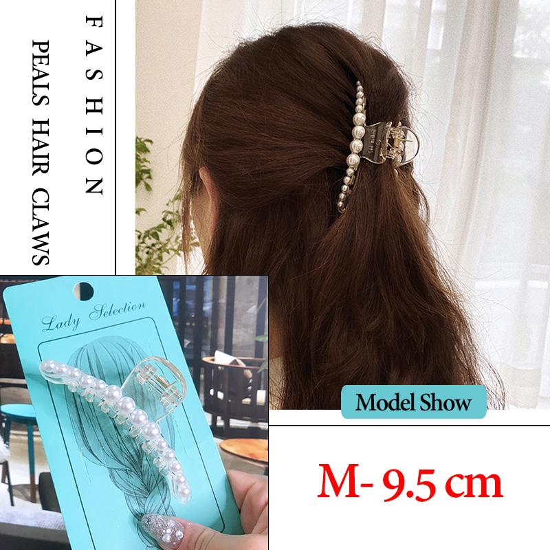 14 Styles Big Pearls Hair Clip Claws Oversize Small  Tiktak Hair Accessories for Women Korean Black White Barrette  New