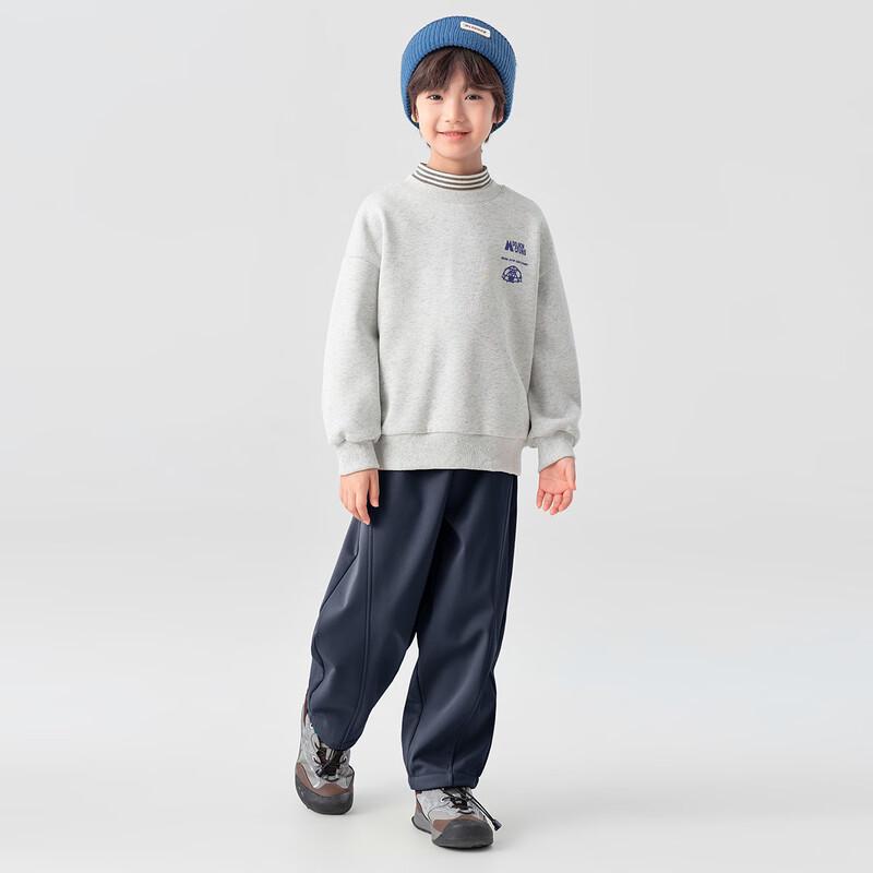 Boys' Fleece-Lined Loose Casual Cargo Pants with Embroidered Lettering