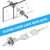 Display Cabinet Sliding Glass Door Lock Jewelry Showcase Lock Zinc Alloy Furniture Hardware Double Door Lock With Keys