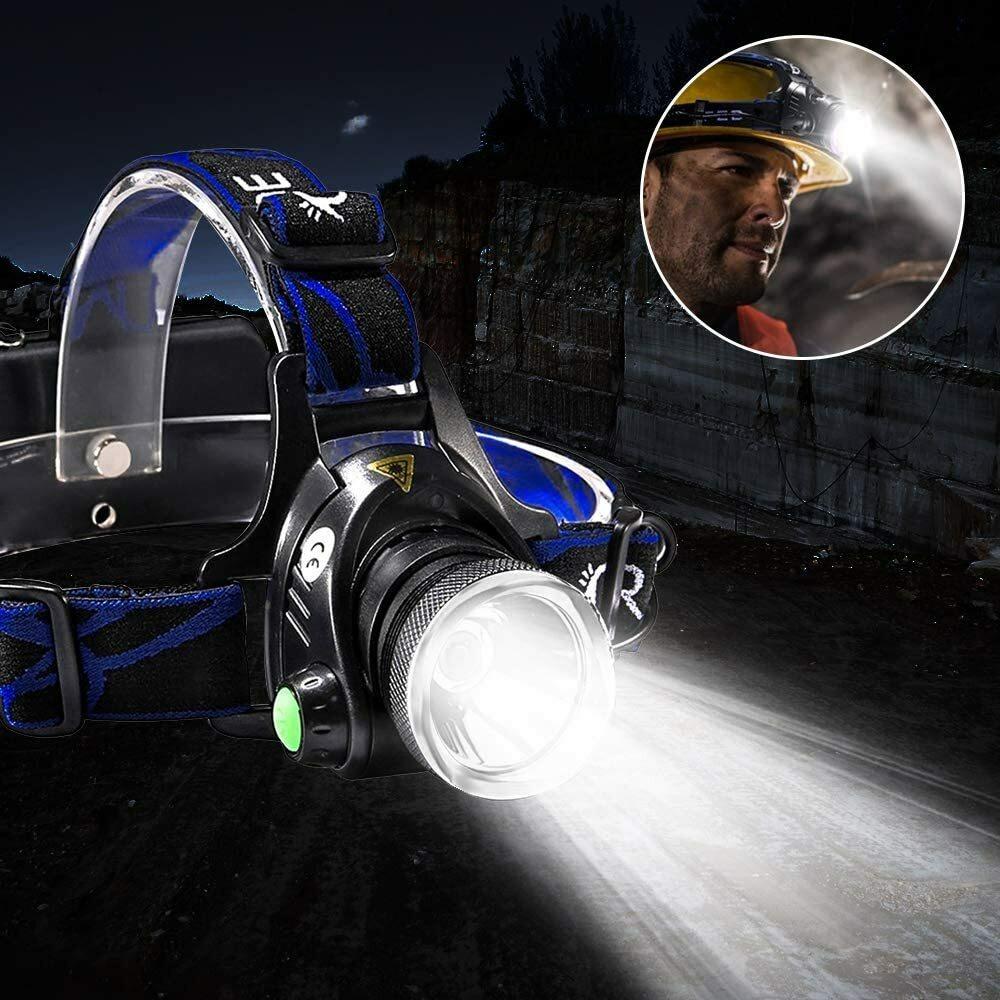Super Bright LED Headlamp USB Charging Zoomable Head Torch New Telescopic Headlamp  Hunting