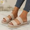 Espadrilles Bottom Platform Sandals Women Summer Fashion Weaving Thick Sole Slippers Woman Non Slip Comfort Sandalias Mujer 2025
