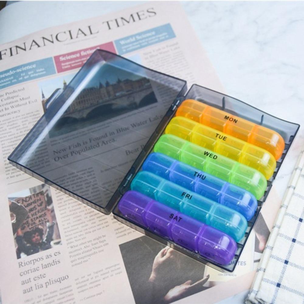 

ПП+АБС Аптечка для утра, середины ночи Водонепроницаемый светонепроницаемый футляр для таблеток Большая ежедневная коробка для таблеток Домашняя