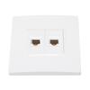 2 Port Cat 6 Ethernet Veggplate Avtakbar hunn- til hunn Ethernet Keystone-veggplate for Cat5