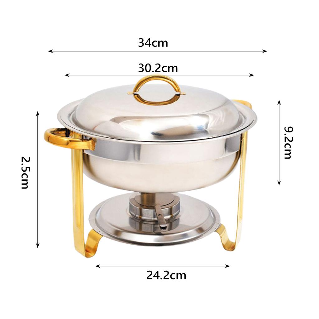 Catering Buffet Warmer Set, Catering Food Warmer, 4.5L Round Catering Warmer Server for Kitchen, Wedding, Cooking, Chafing
