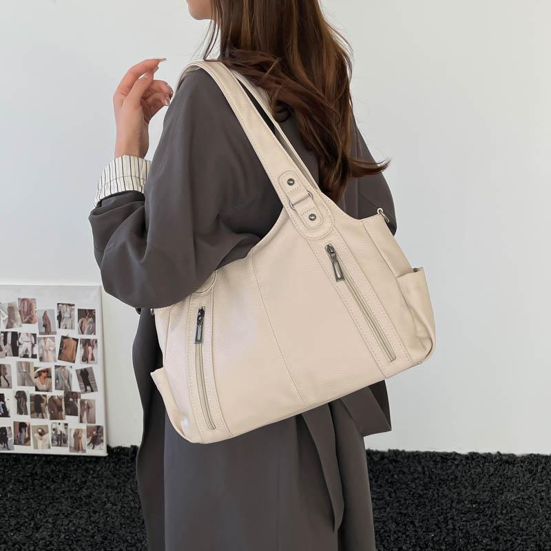 Womens Stylish Litchi Texture Handbag Adjustable Strap Vintage Leather Shoulder Bag for Daily  for Daily Commute Work Shopping and Weekend Outings