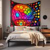 Boho Chic Wall Tapestry With Moon Phase Floral Starry Sky Design Bedroom Yoga Studio Decor