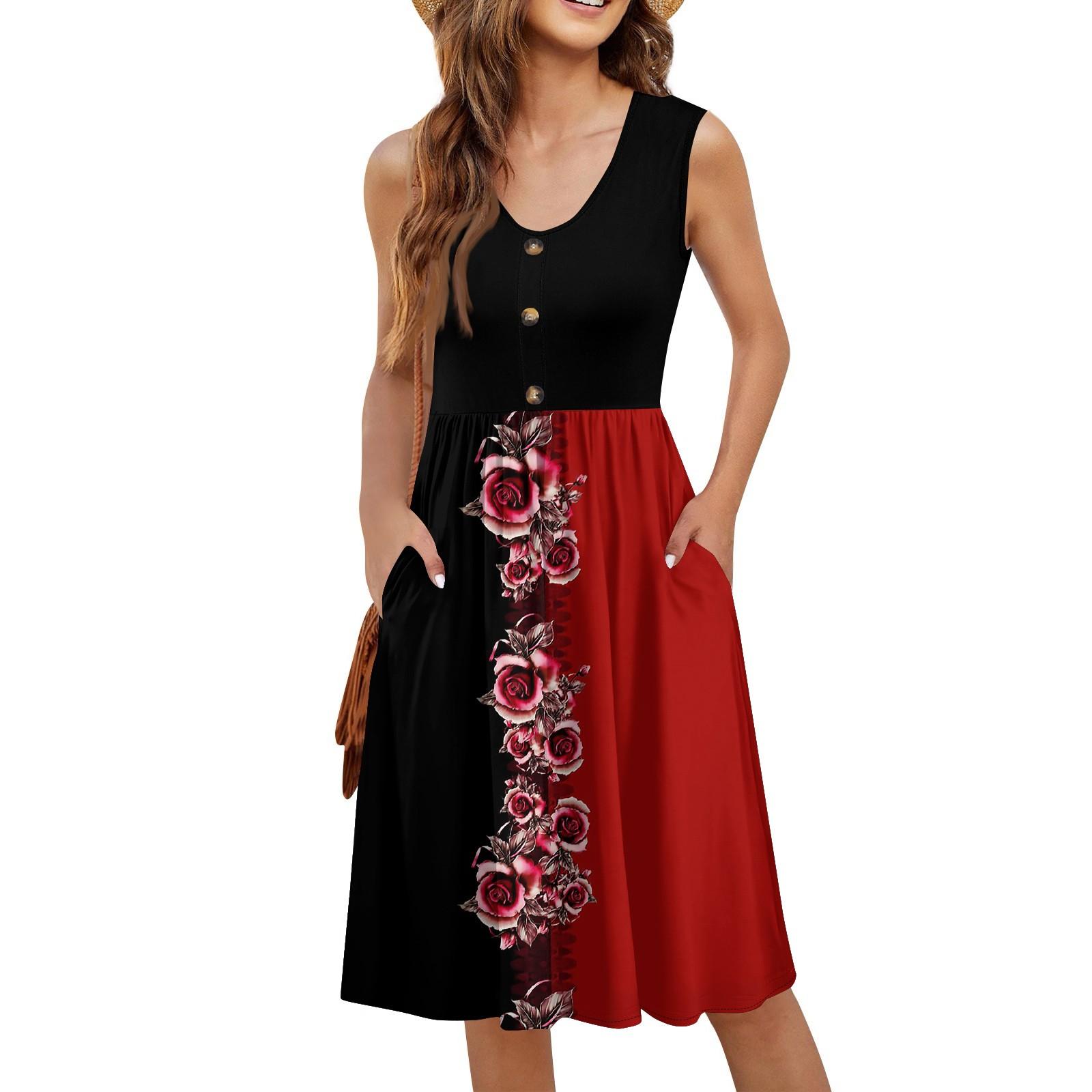 

Женские летние платья без рукавов повседневные свободные летние платья на пуговицах с карманами M оранжевый