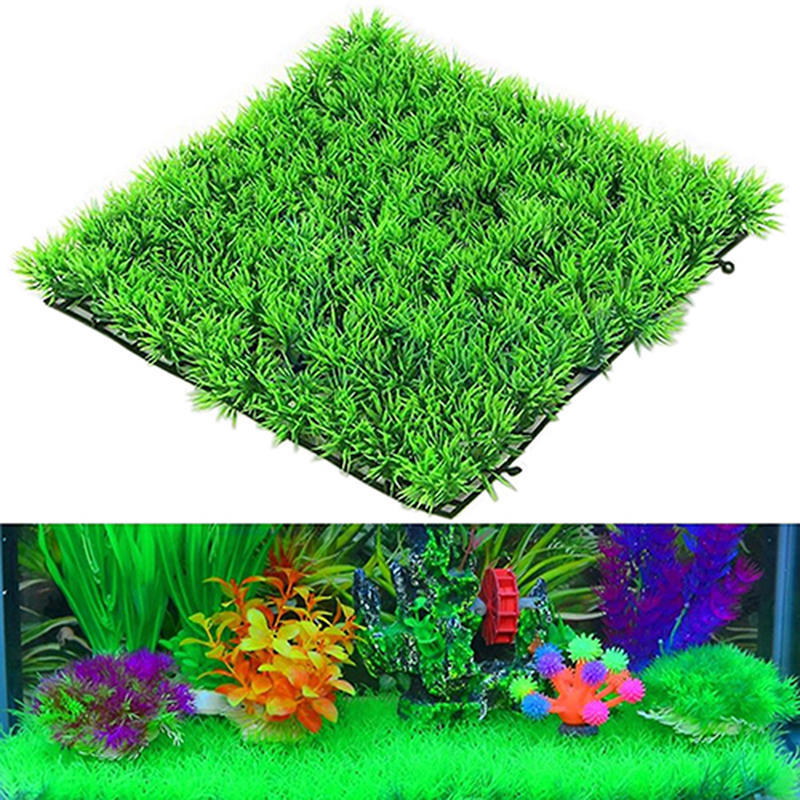 Artificial Water Aquatic Green Grass Plant Lawn Aquarium Fish Tank Landscape