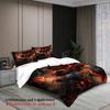 3pcs Black Rose Fire Bedding Sets 3D Printed Floral Pattern Duvet Cover Sets With Pillowcases No Filling