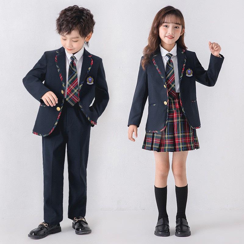 Children's British-Style School Uniform: Spring/Autumn Kindergarten & Primary Performance Formal Wear Set