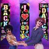 3 Pieces 80's Party Decorations Back To The 1980 Banners I Love 80s Porch Signs Hanging Backdrops for Home Bar Retro Theme Hip Hop Rock Disco