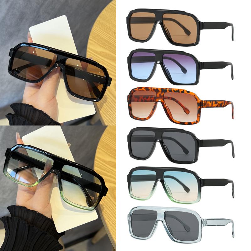 6pcs Oversized Square Sunglasses Women Men Thick Frame Brand Eyewear Fashion Chic Polygon Sun Glasses Black Shades