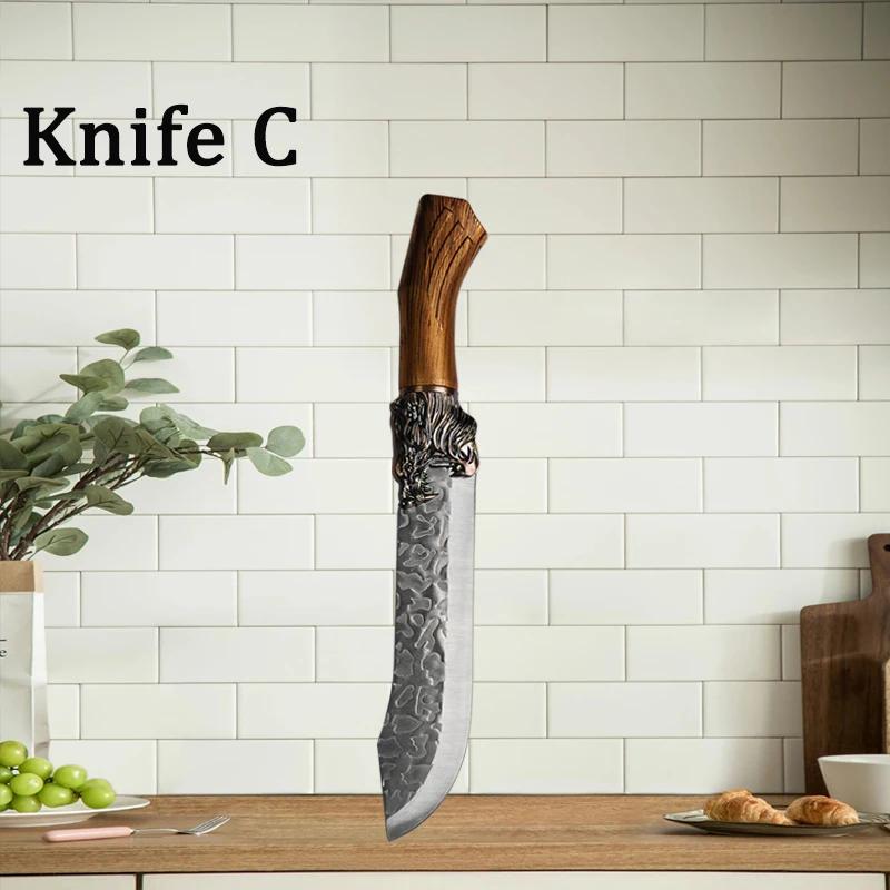 Stainless Steel Kitchen Knife Professional Boning Knife Meat Cleaver Butcher Fruit Knife Utility Cooking Slicing Knife Tool