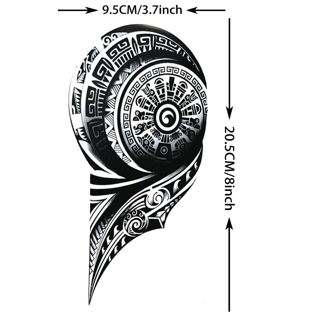 1 Sheet Tribal Totem Maori Temporary Tattoos For Adults Men Women Black Fake Sleeve Tattoo Sticker Waterproof