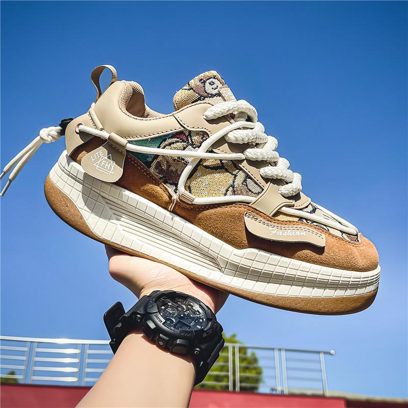 

Хорошее качество 2024 весна новые мужские повседневные туфли китайский стиль удобные кроссовки смешанный цвет обувь с высоким верхом легкие для улицы 39