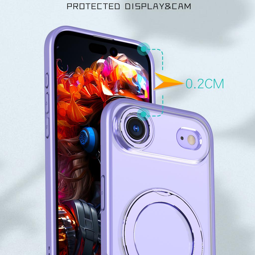 For iPhone Air Case Compatible with MagSafe TPU + Acrylic Kickstand Phone Cover