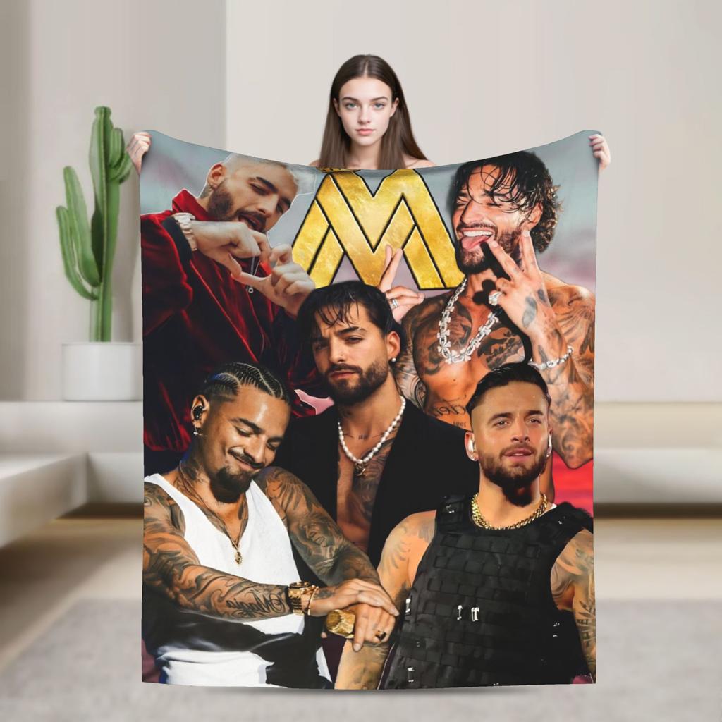 Maluma Rapper Super Warm Blanket  Travel Office Plush Throw Blanket Comfortable Outdoor Flannel Bedspread Sofa Bed Cover