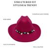 Woolen Western Cowboy Hat Panama Top Hat Casual Topper Hat  Costume Accessories