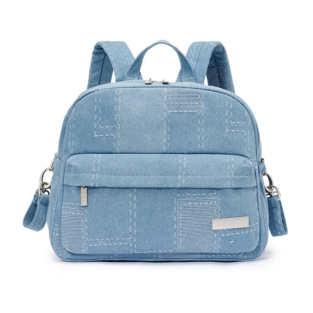Soboba New 2024 Stylish Mommy Diaper Backpack Denim Large Capacity Multi-Funciontal Travelling Diaper Bag For Women