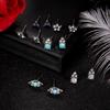 Stylish And Simple Diamond-Set Flower Devil'S Eye Stud Earrings Women'S 6-Piece Set