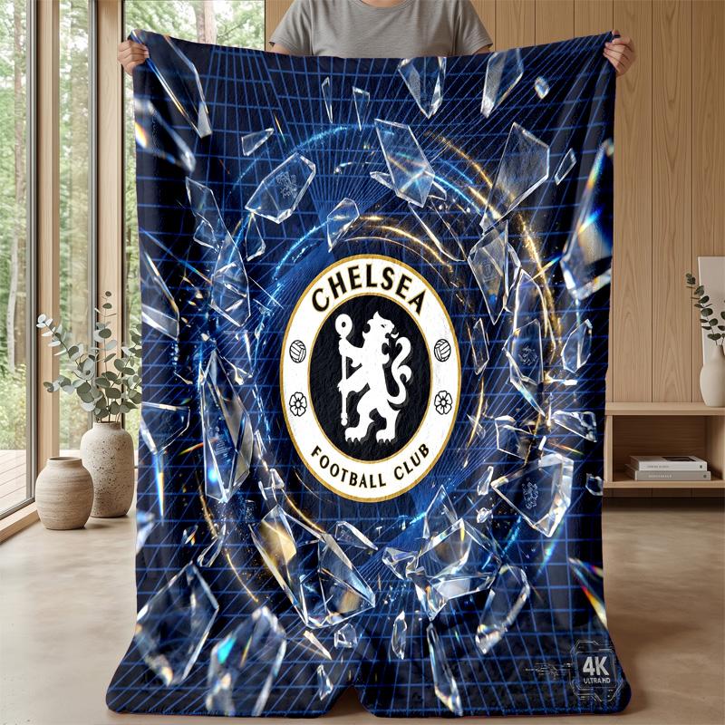 Chelsea FC Theme blanket Soft Flannel Blanket Plush Throw Blanket Cozy Sofa Bed Blanket for Home Decor