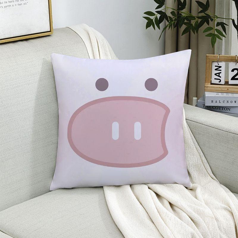 Pig Pattern Pillowcase Dormitory Decoration Office Living Room Sofa Home Pillowcase