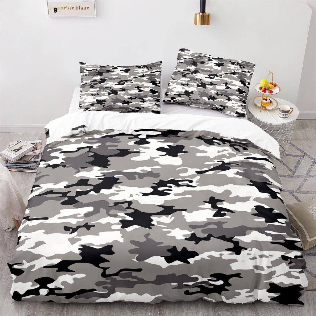 Home Textile Camouflage Quilt Cover Digital Printing Three-Piece Set 3D