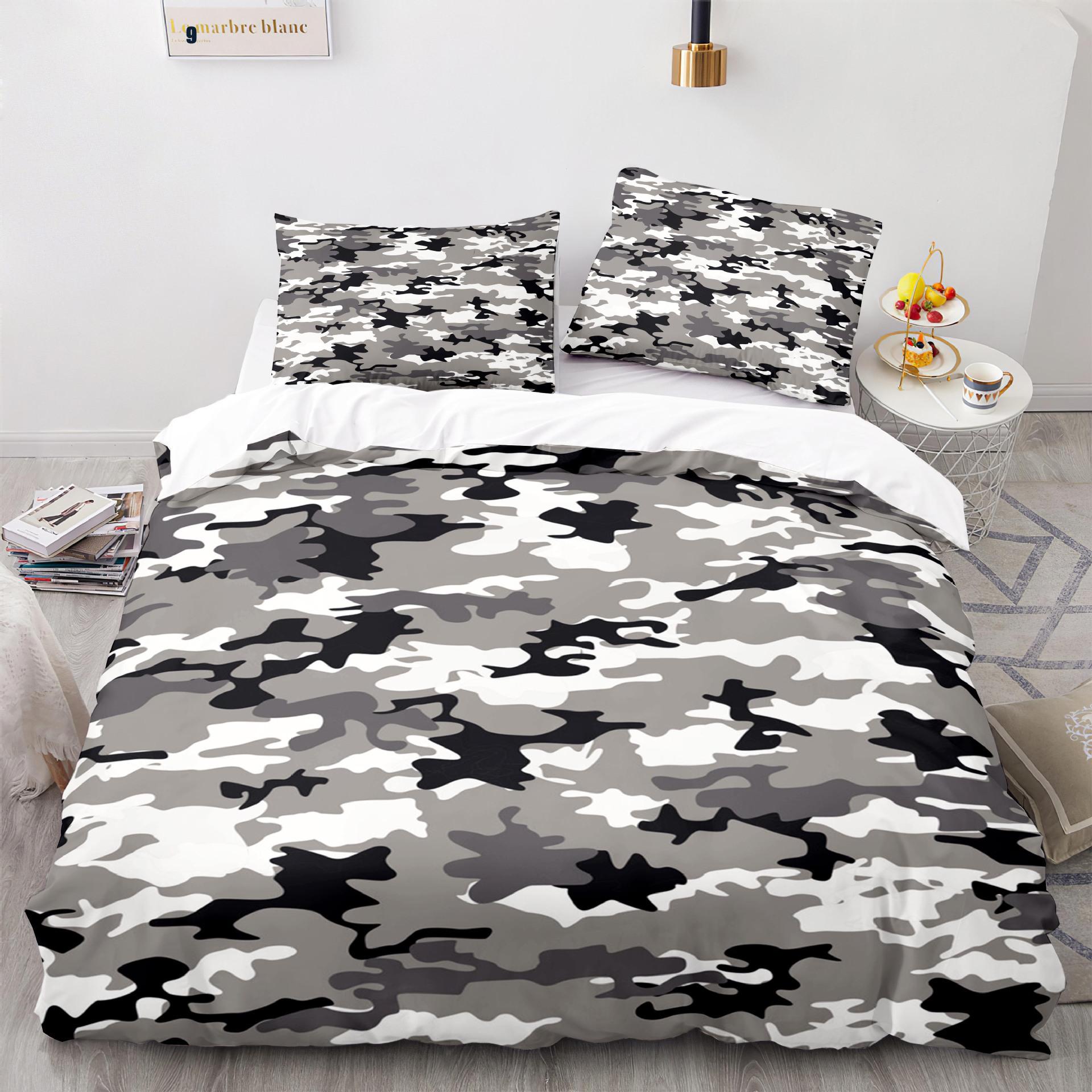 

Home Textile Camouflage Quilt Cover Digital Printing Three-Piece Set 3D 140*210cm