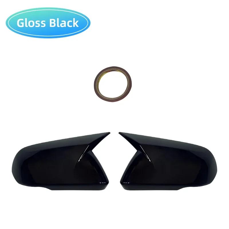 

1pair Glossy Black Carbon Fiber Color Horn Style Rearview Side Mirror Cover Caps For Ford Mustang 2015 2016 2017 2018 2019 2020