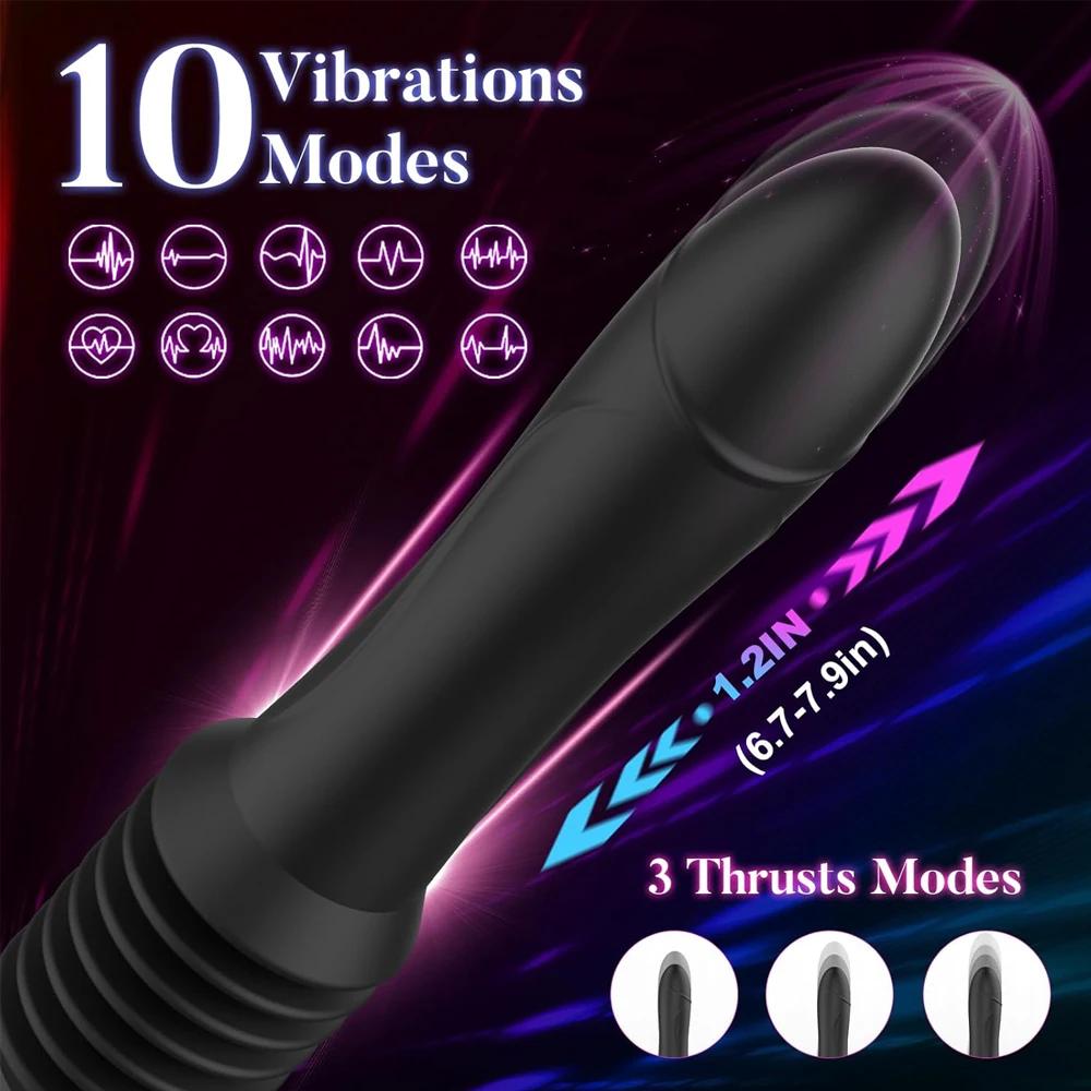 Thrusting Dildo Vibrator Sex Machine Auto Telescopic Vagina Anal Stimulator G Spot Clitoral Female Masturbator Sex Toy for Women