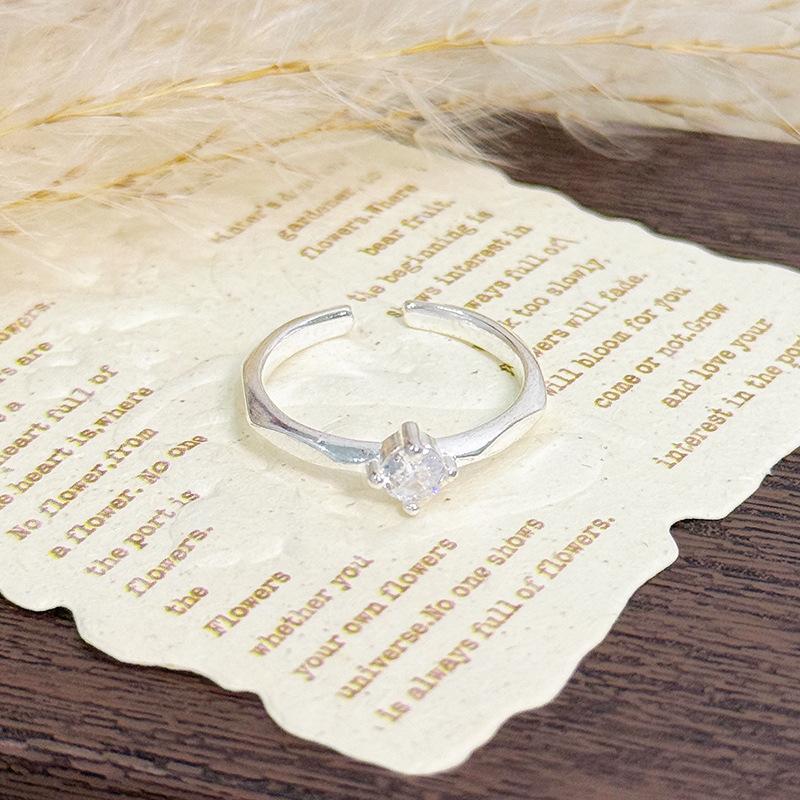 

Light Luxury Zircon Small Diamond Open Thin Ring Women S Simple Niche Design Sense Cold Wind Girlfriend Index Finger Ring Adjustable opening