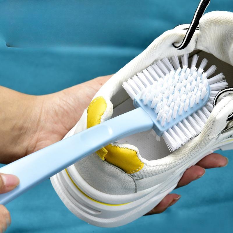Five-sided Shoe Brush, Long-handled, Soft-bristled Household Plastic Laundry and Shoe Cleaning Brush for Children and Babies