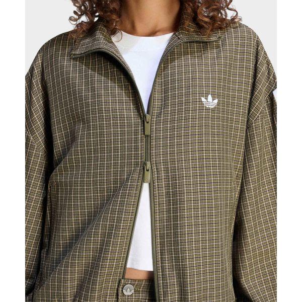 adidas Originale Top Checks Track Retro Farbblock Gestreift Doppelreißverschluss Lässige Karojacke Damenjacken LE8306