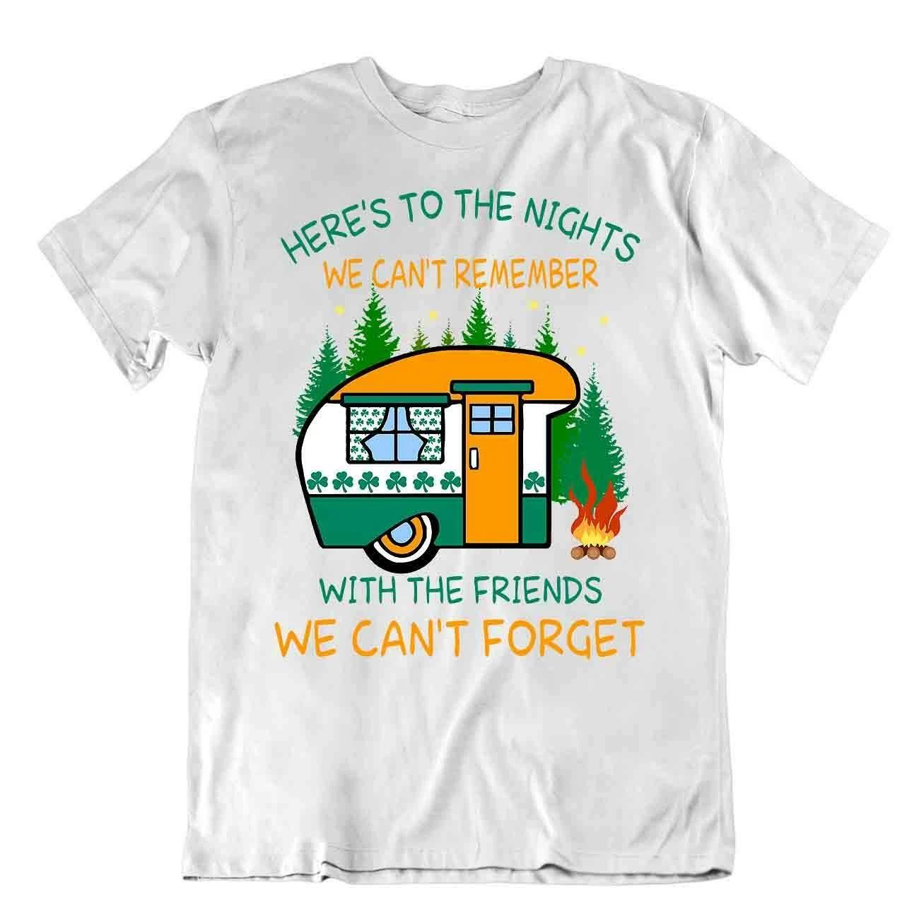 Camping Outside Trip T-Shirt Tee Gift Cute Funny Outdoor Fresh Nights Friends S