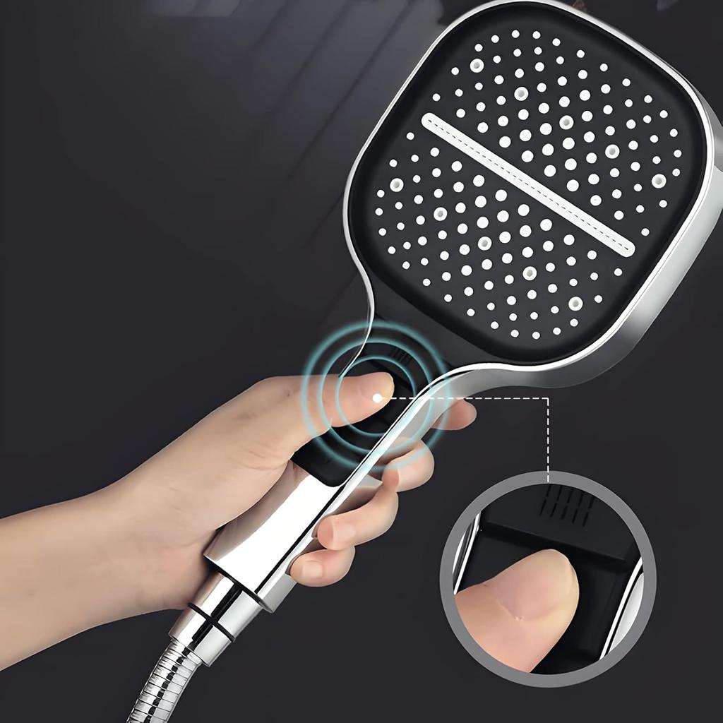 8-Speed Oversized Panel Pressurized Shower Head, Shower Heads With Handheld Spray Combo, High Pressure Water Saving Showerhead with Filter Beads with