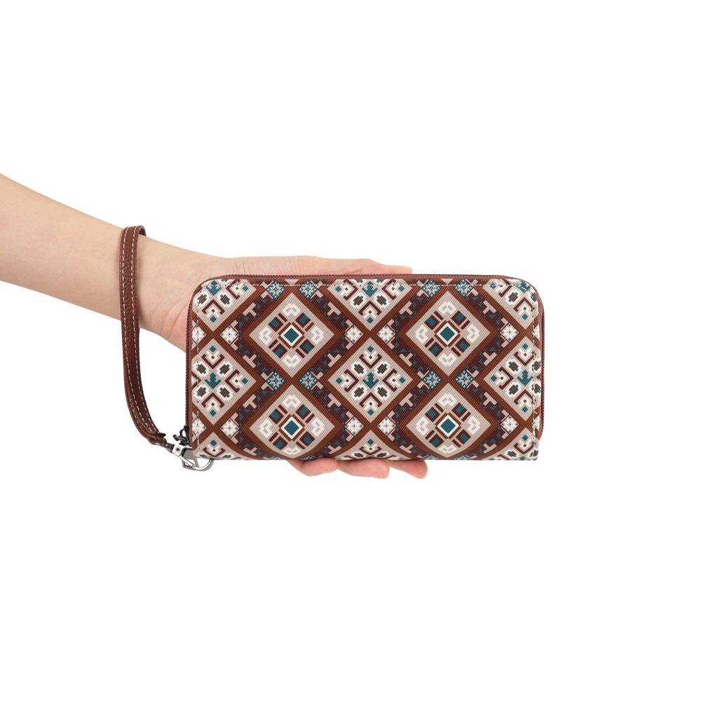 Retro und hochwertiges Zhuang-Brokat-Portemonnaie mit Funktionen, modisches und individuelles Damen-Münzfach