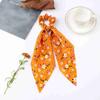 Fashion Print Chiffon Long Ribbon Scrunchies Women Girls Ponytail Scarf Elastic Hair Bands Ties Hair Accessories