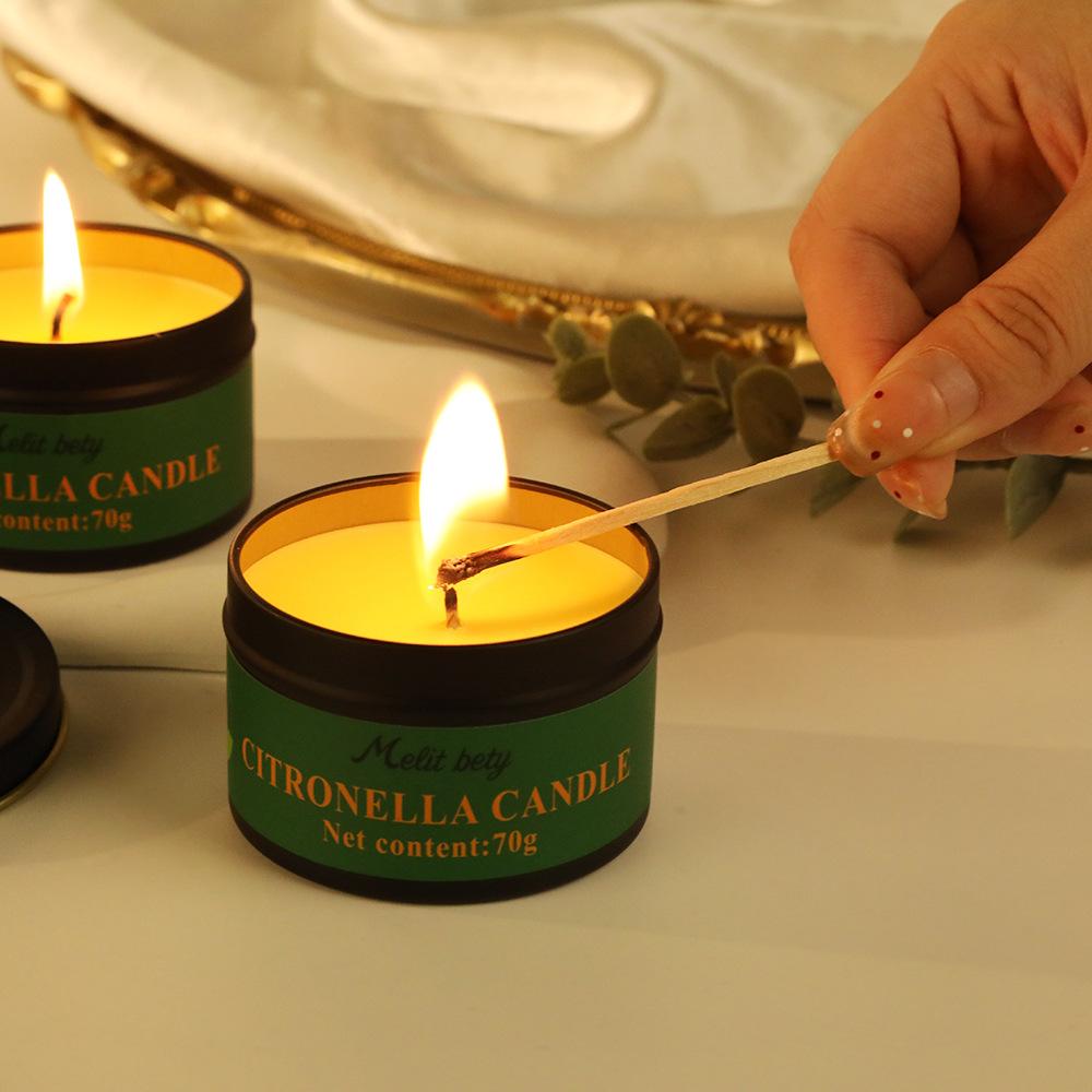 4 Tin Tin Cans Scented Citronella Candles for Home and Outdoor Plant Soy Wax Scented Candles