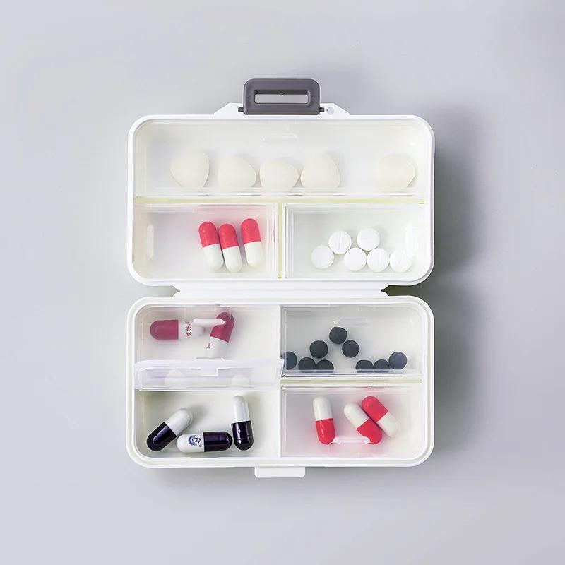 Portable Medicine Box Sub-packing Mini 7 Days Old Man Travel Pillboxes Large Capacity Storage Box