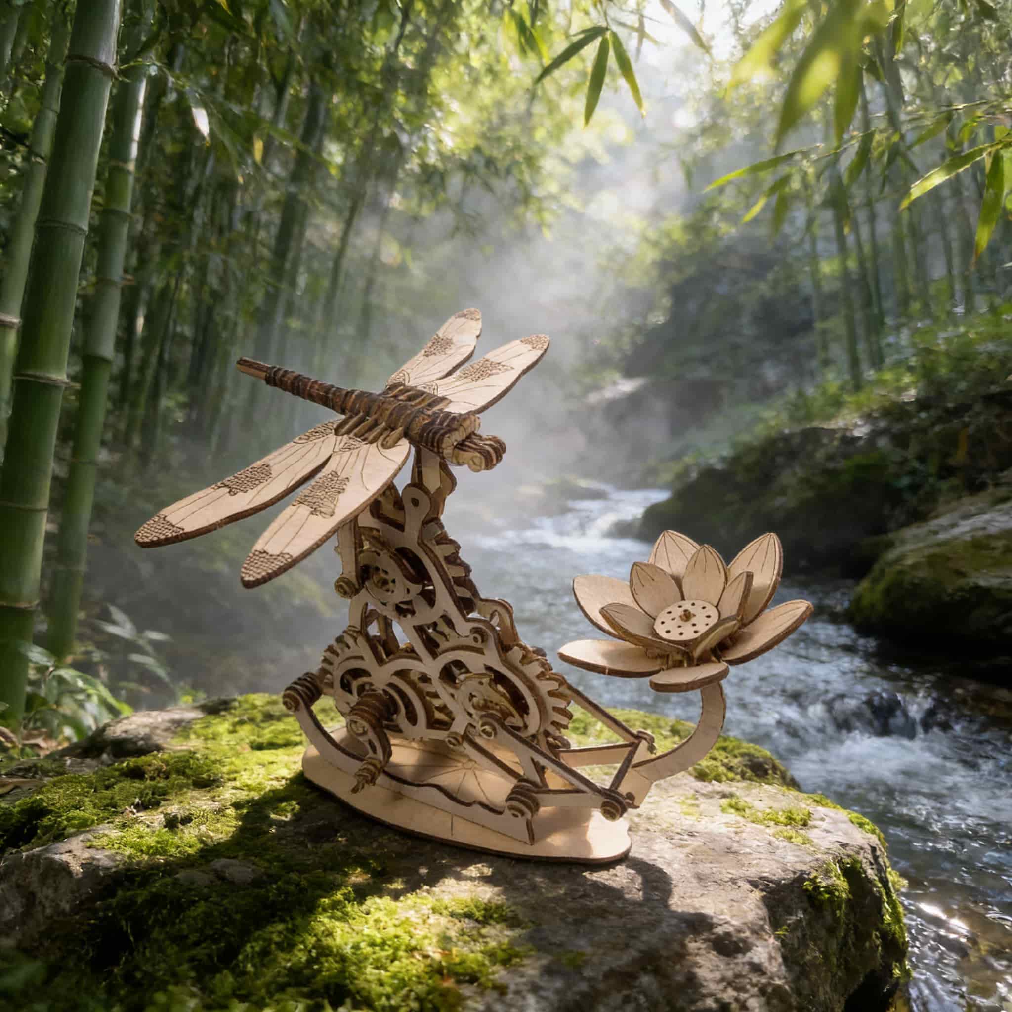 

DIY Wooden 3D Puzzle Flying Dragonfly Model Package Creative Birth Date or Holiday Present Instructive Toy Exquisitely Styled