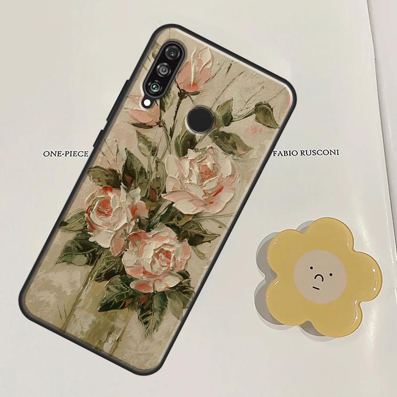

Oil Painting Flowers For Huawei Nova Y91 Y60 Y70 Y90 Y61 3i 7i 8i 11i Nova 11 9 10 SE P20 P40 Lite P30 Pro Case Huawei P30 Lite