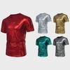 Men's Shiny Stage Style Short Sleeve Round Neck T-Shirt