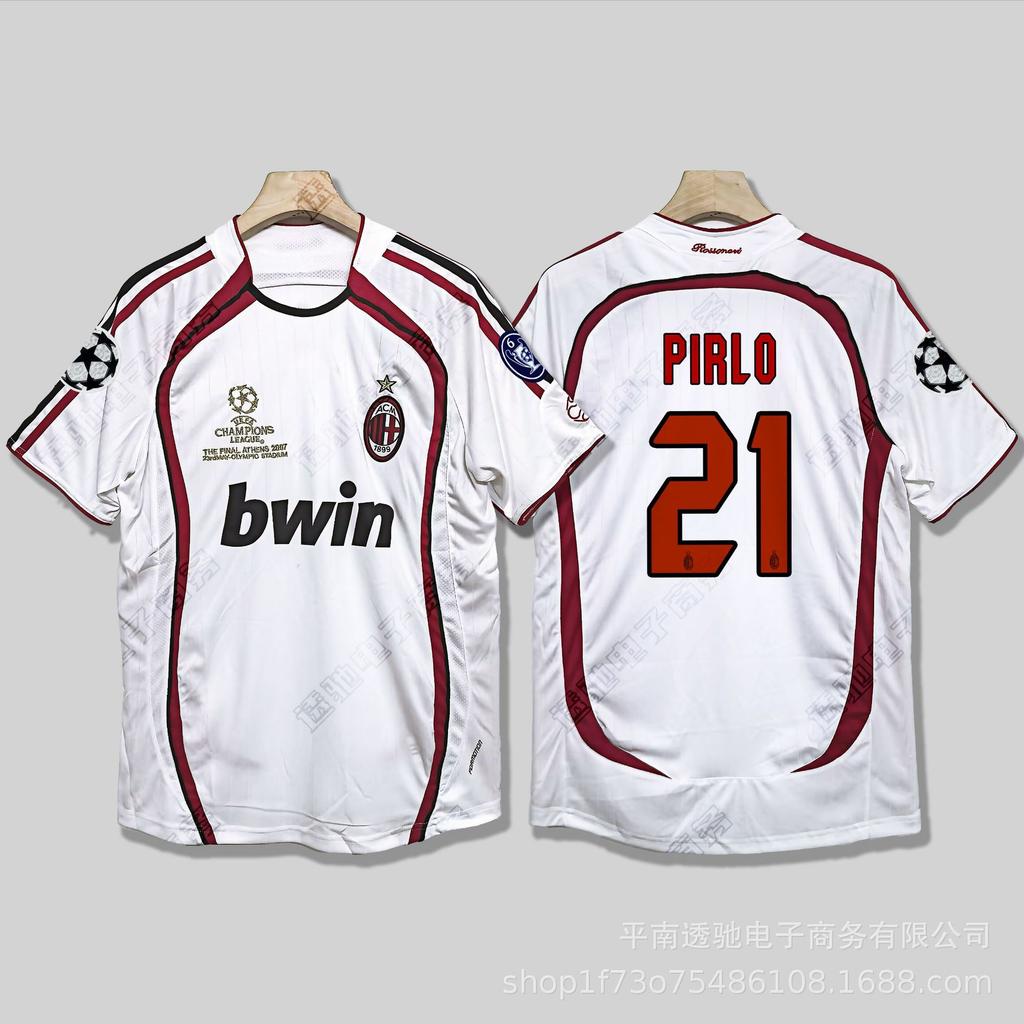 0607AC Milan retro jersey Cacanesta Maldini Inzaghi Pirlo long short-sleeved football jersey