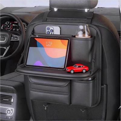 ZUKIDA Car Seat Back Organizer Multifunctional Storage Pocket Can Be Used As a Tissue Item Storage Large Faux Leather Universal Fit for Car Elegant