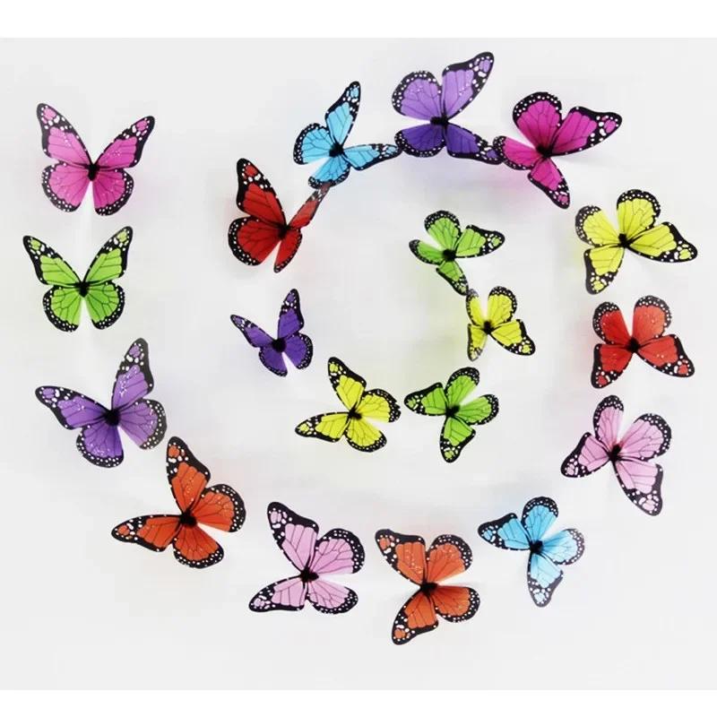 18pc/lot Crystal Butterflies 3d Wall Sticker Beautiful Butterfly Living Room for Kid Room Wall Decal Home Decoration WallSticker